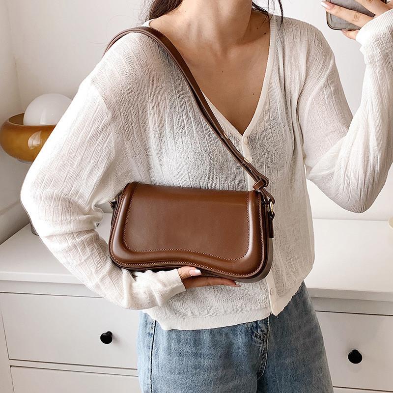High-quality Minimalist Small Shoulder Bag Women s 2023 Summer New Fashionable Single Shoulder Underarm Small Square Bag коричневый