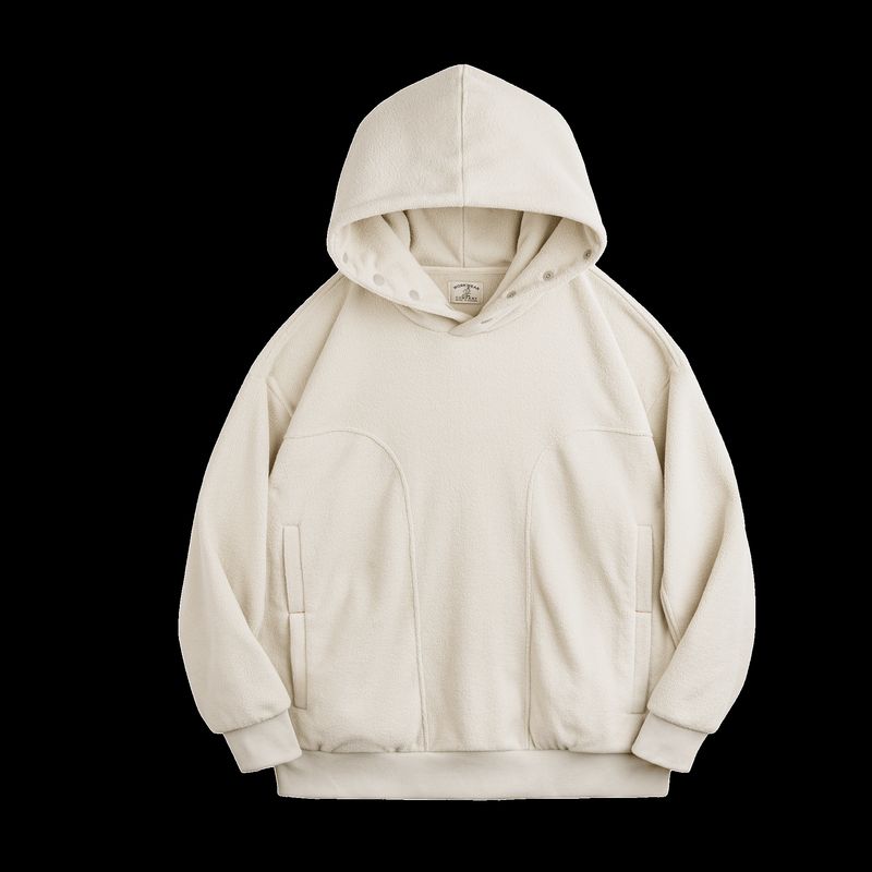 Madden Parka American Casual Double-Sided Polar Fleece Hooded Sweatshirt Fleece-lined Thermal Head Cover Hoodie Coat Men's Autumn