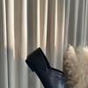 Französische Wildleder-Weichlederschuhe Herbst Neu Quadratische Spitze Einzelne Schuhe Retro Bequem Flacher Ausschnitt