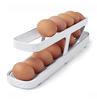 Egg Crate Holder for Refrigerators, 2-Tier Automatic Rolling Egg Crate, Egg Holder, Egg Storage Case for Refrigerators, Clean and Easy To Clean