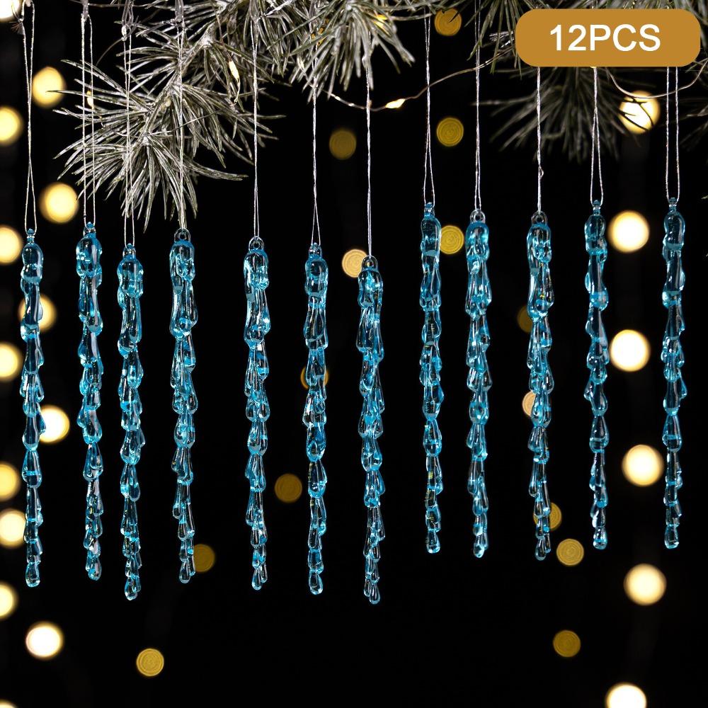 Shatterproof Acrylic Snowflakes Clear Simulation Xmas Tree Ornaments  Party Decor