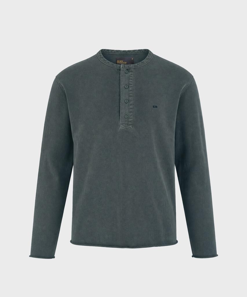 HEBIWEDEO Dyed Henley Neck T-Shirt 2 Colors