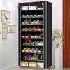 Large Capacity Metal Shoe Cabinet With Multiple Layers And Dustproof Design For Home Rental And Dorm Storage Modern And Simple Style