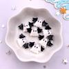 10Pcs Resin Colorful Cute Witch Hat Cat Bat Skull Figurines Flatback Stone DIY Bow Halloween Decor Scrapbook Accessories