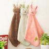 Mână 1 buc Prosop Agățat Drăguț Desen Animat Animal Practic Pluș Bucătărie Moale Agățat Ștergător Baie Casă Accesorii Curățenie Bucătărie