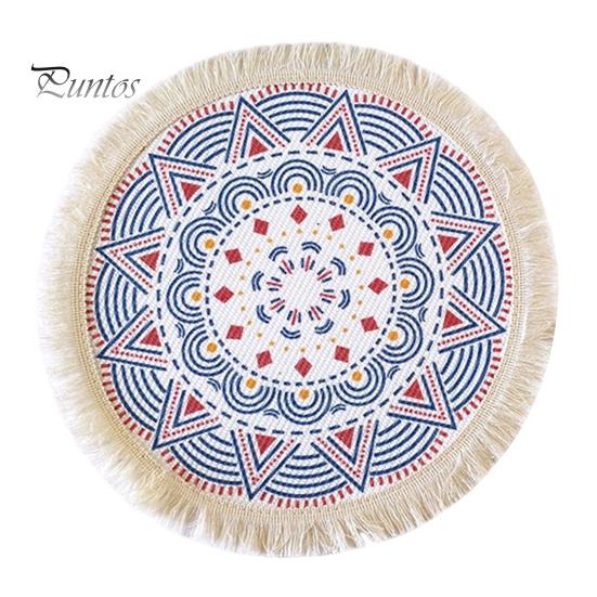 Descanso de Panela Antiderrapante para Cozinha, Jogo Americano Tecido de Algodão Estilo Boho, Jogo Americano de Mesa com Franjas de Borla para Pratos de Jantar, Jogo Americano Lavável a Quente, Suporte de Panela Resistente para Pratos Quentes,