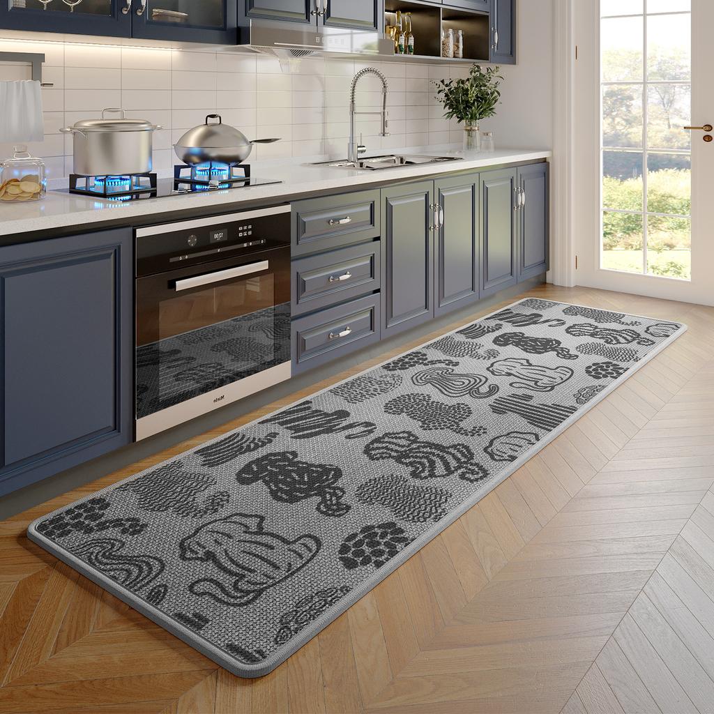 Non-Slip Kitchen Rug Super Absorbent, Woven Printed Stain-Resistant Floor Mat Doormat, Rubber Backing Long Mats for Kitchen