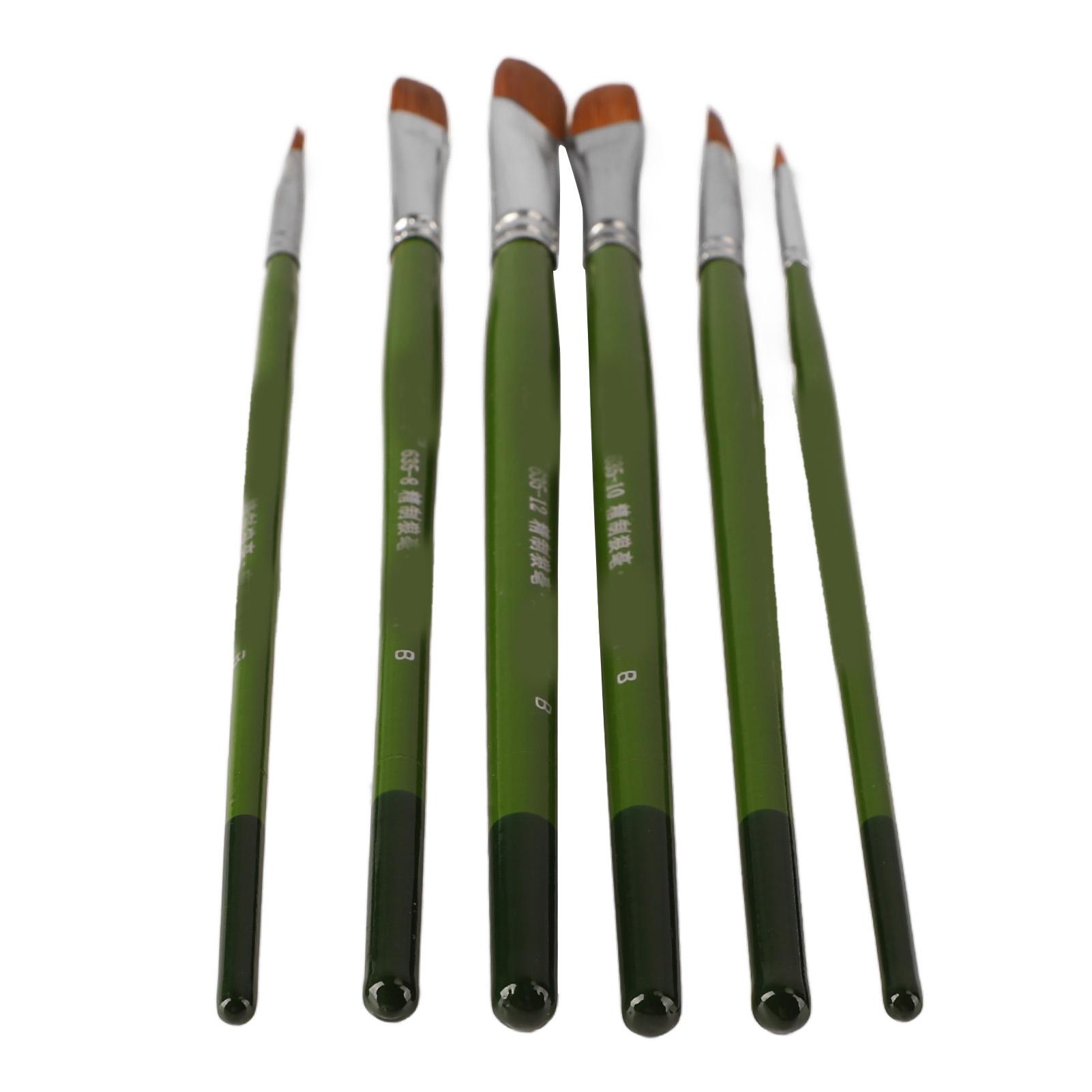 

6 шт. Кисти для гуаши из искусственного ворса колонка, березовые ручки, набор кистей для рисования для начинающих, детей