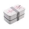 Double-layer Cherry Blossom Lunch Box for Kids Compartmented Meal Prep Food Storage Containers Portable Sealed Bento Lunchbox