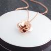New Korean -Style Three -Layer Camellia Necklace Women 'S Titanium Steel Rose Gold Clavicle Titanium Steel Jewelry Necklace Dropshi