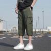 Summer Men's Cargo Shorts Multi-Pockets Sportswear Breathable Quick Dry Calf-Length Capris Pants Loose Breeches Shorts
