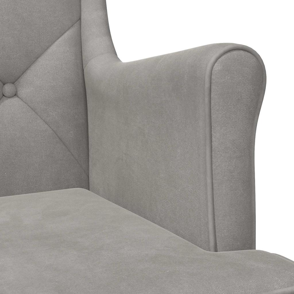 Armchair Light Grey Velvet