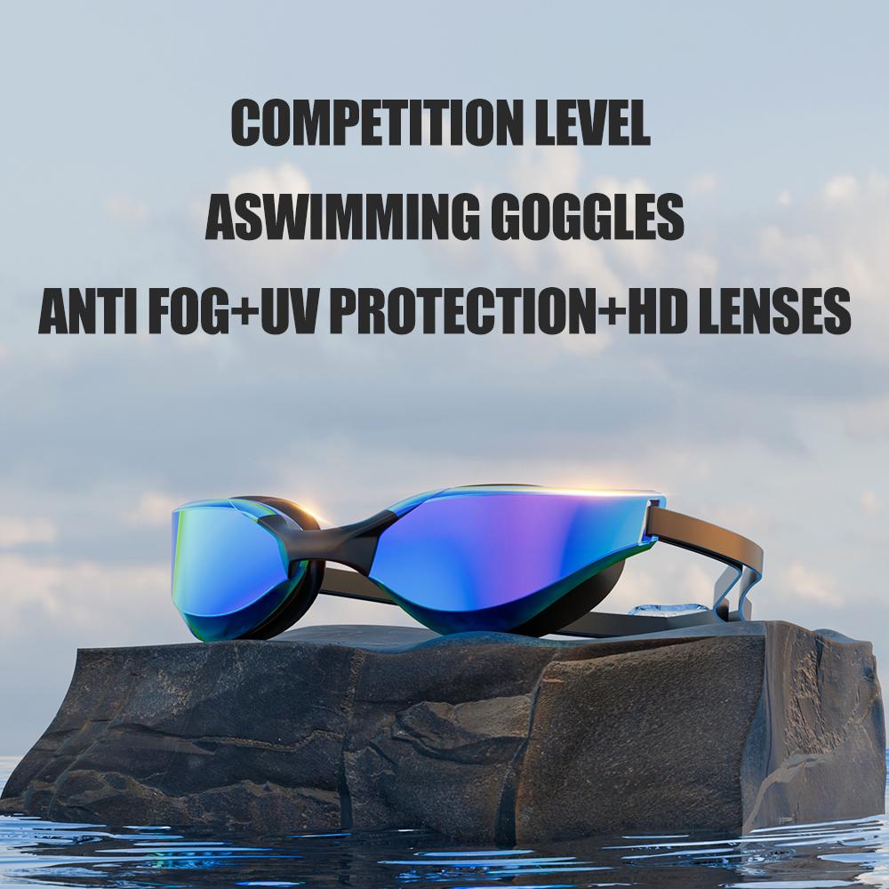 New Professional Swimming Goggles for Adults HD Anti-Fog Waterproof Silicone Swim Cap + Swim Glasses for Men & Women Gifts