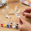 Modern Room Ornament 8Pcs Paintable Blank 3D Printed Chameleon Figurines, DIY Unpainted White Minimalist Home Decor Model Kit with Painting