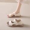 Fashion Simple Open Toe Round Toe Thick Bottom One Strap Two Wear Beach Sandals Women