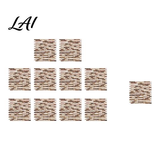 Rental Friendly Wall Decor 3D Gel Faux Mosaic Stickers Easy Peel & Stick Backsplash Tile Decorative Adhesive Sheets Vintage Brick Wallpaper