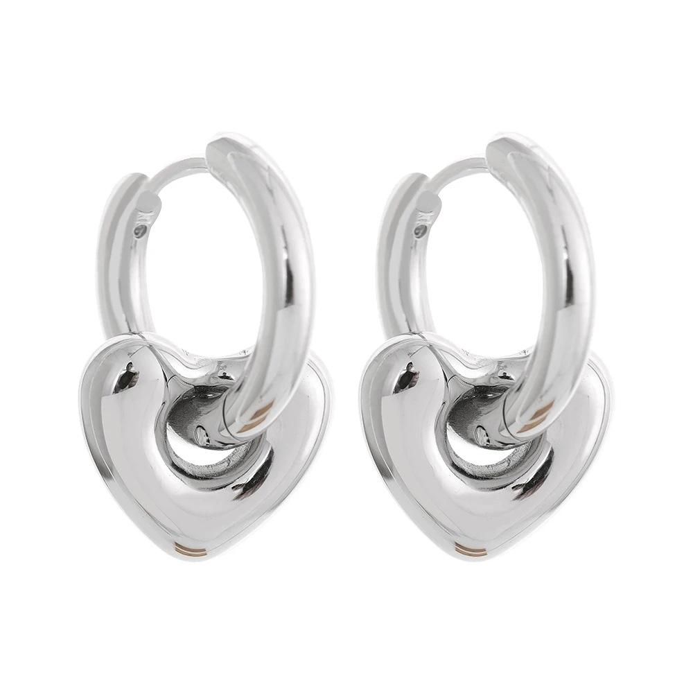 Classic Stainless Steel Heart Star Hoop Earrings For Women Punk Hip Hop Gold  Color Y2K Jewelry Female Earrings Oorbellen
