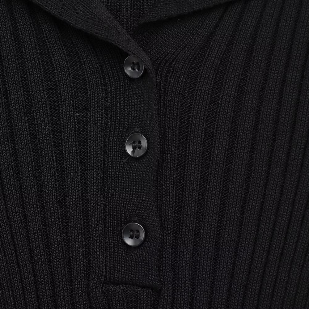 Spring/Summer 2025 Women's Slim Fit Ribbed Knit Polo Shirt