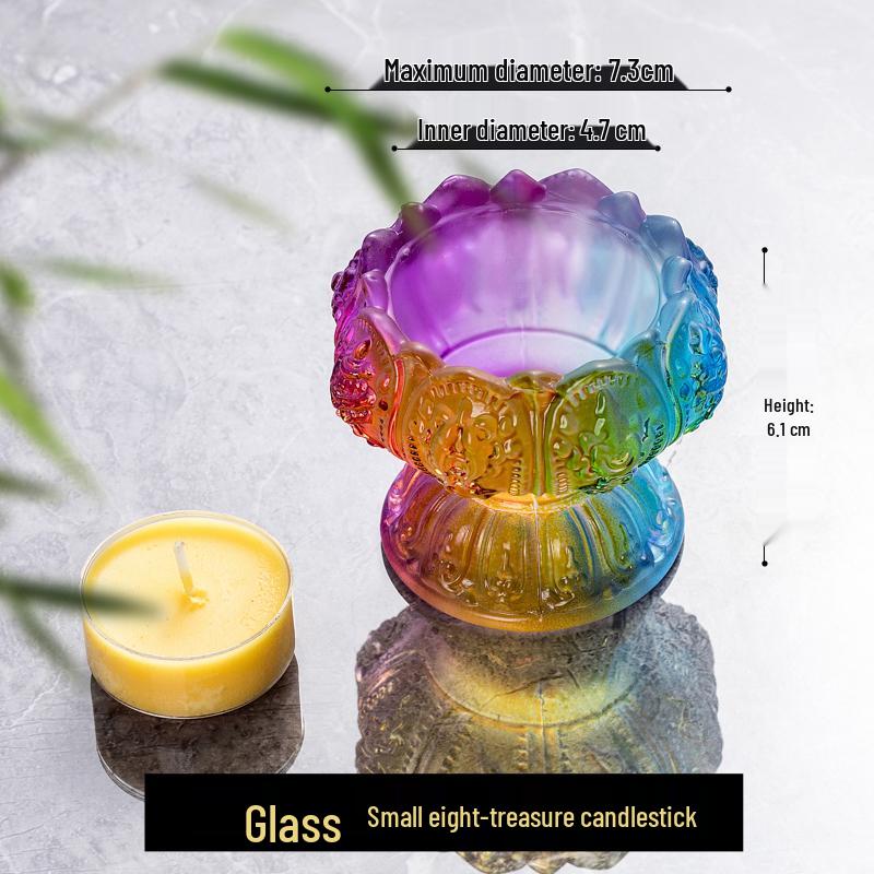 Crystal Lotus Candle Holder for Ghee Buddha Lamp