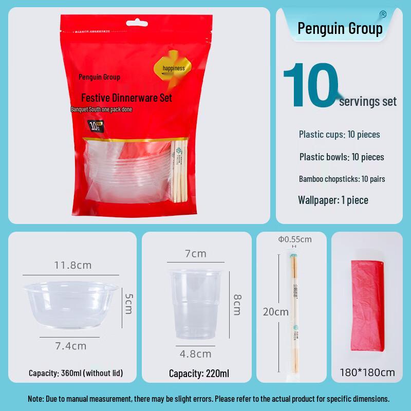 Penguin Tuan Tuan Disposable Tableware Set for 10