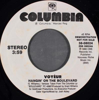 7-Zoll Schallplatte VOYÉUR - Hangin' On The Boulevard 3808024 Columbia 1988 US Soul/Funk Gebraucht