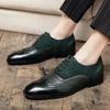 Men's Large Size Formal Leather Shoes Pointed Oxford Shoes Retro Business Professional Men's Shoes Fashion Splicing Leather Shoes