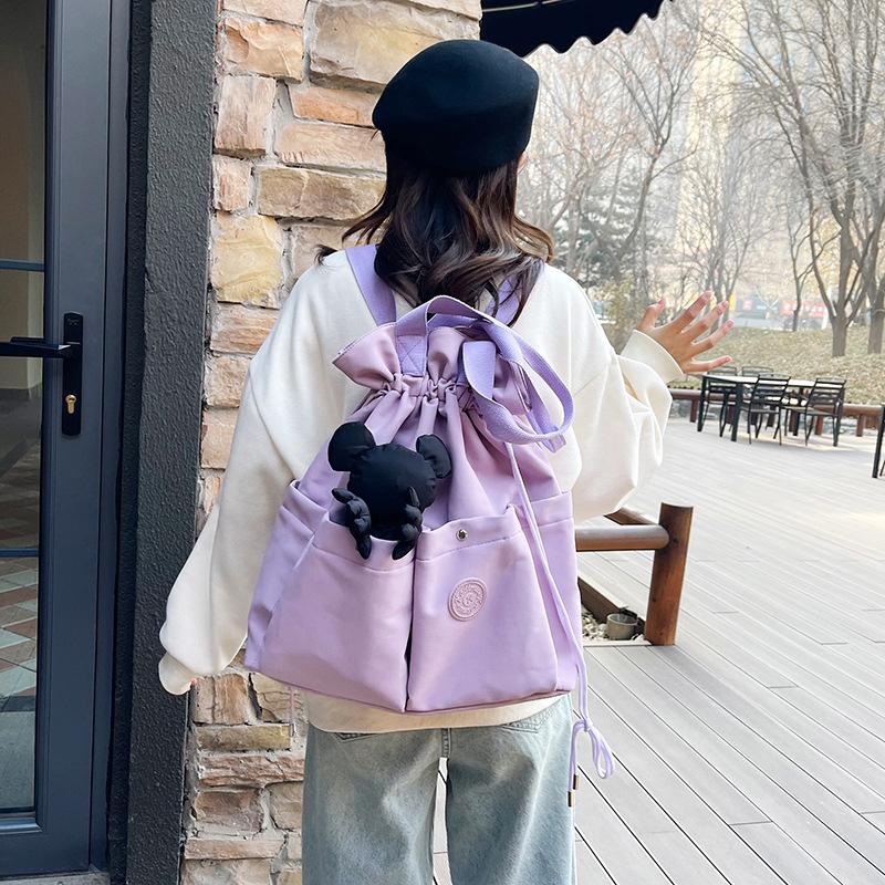Neuer Rucksack Multifunktionale Reisetasche Schulter-Tragetasche Stofftasche Damen Wolken-Schulranzen Kordelzug
