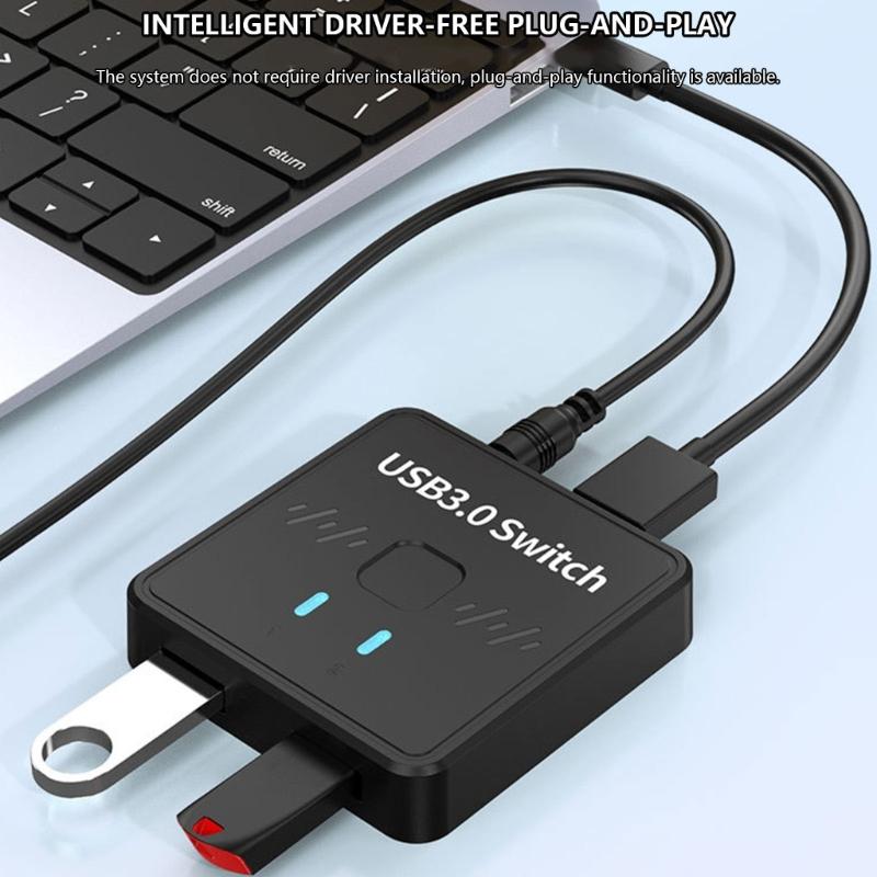USB3.0 Umschalter 2 Computer teilen Tastatur und Maus Drucker Scanner Webcam 2 in 1 Out/1 in 2 Out USB Umschalter Splitter