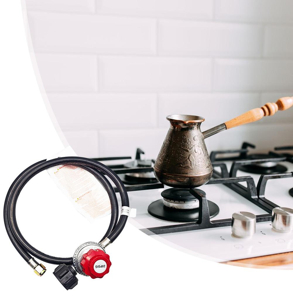 1.5FT Grill Connector and Hose 0-20 PSI Adjustable High Pressure Propane Gas Regulator for Most Gas Grill Heater Fire Pit Table