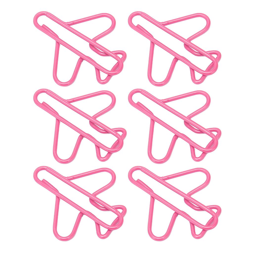 100pcs Airplane Shaped Paper Clips Rust Prevention Plating Process Cute Paper Clip for Scrapbooking Card Making
