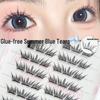 Blue Tears Glue-Free Summer Eyelashes - Natural, Segmented, Beginner-Friendly, Large Capacity