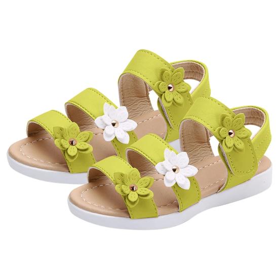 Summer Children Sandals Size 4 Girls Sandals Big Flower Girls Sandals Size 13 Girls Flat Pricness Shoes 2.5