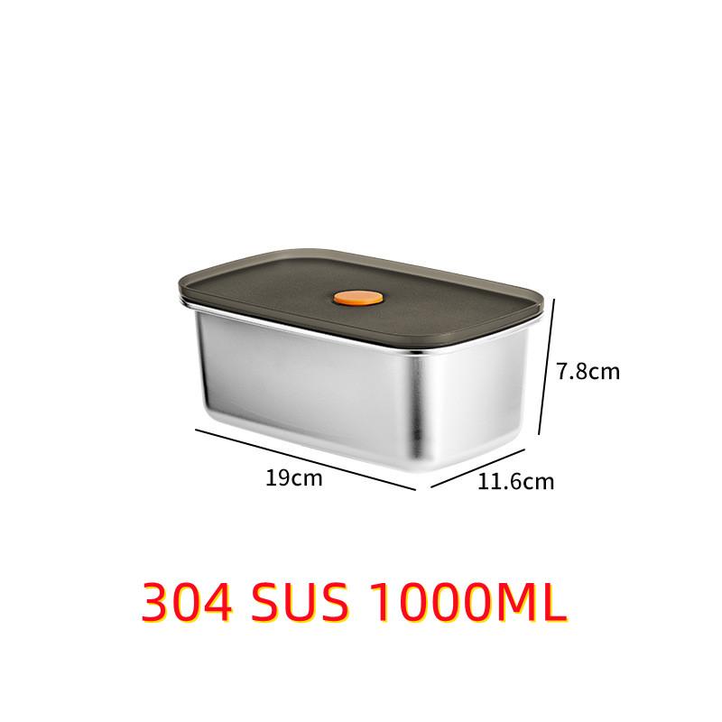Portable Food Fruit Bento Box 304 Stainless Steel Lunch Box With Lid Snacks Containers Box Leak-Proof Storage Fresh-keeping Box