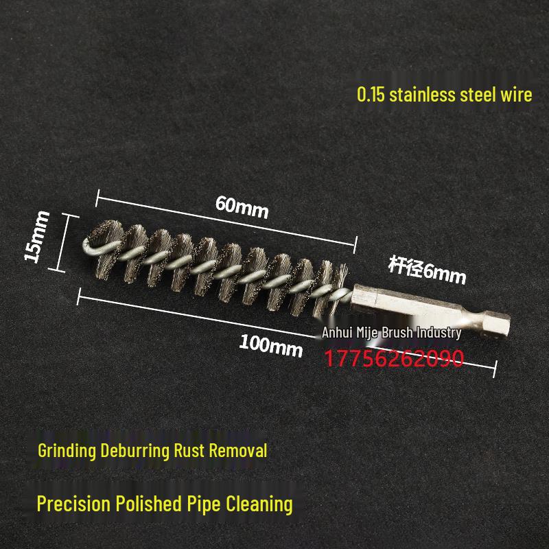 Electric Hex Shank Copper Wire Brush for Deburring, Rust Removal, Grinding, and Polishing