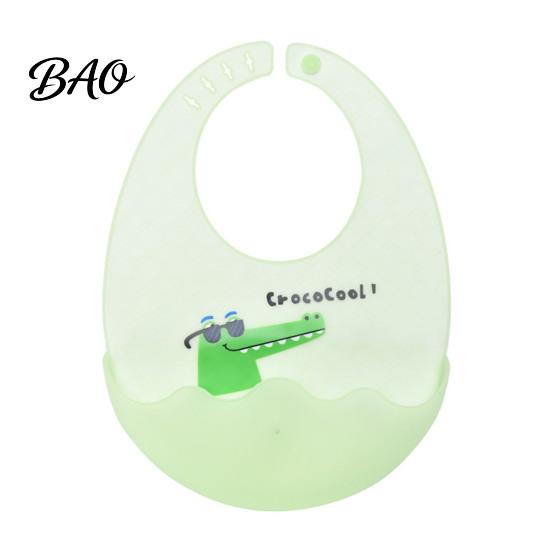 Adjustable Neck Bibs Silicone Baby Bib with Food Catcher Pocket, Waterproof Lightweight Babies Feeding Bib, Foldable for Infant Toddler