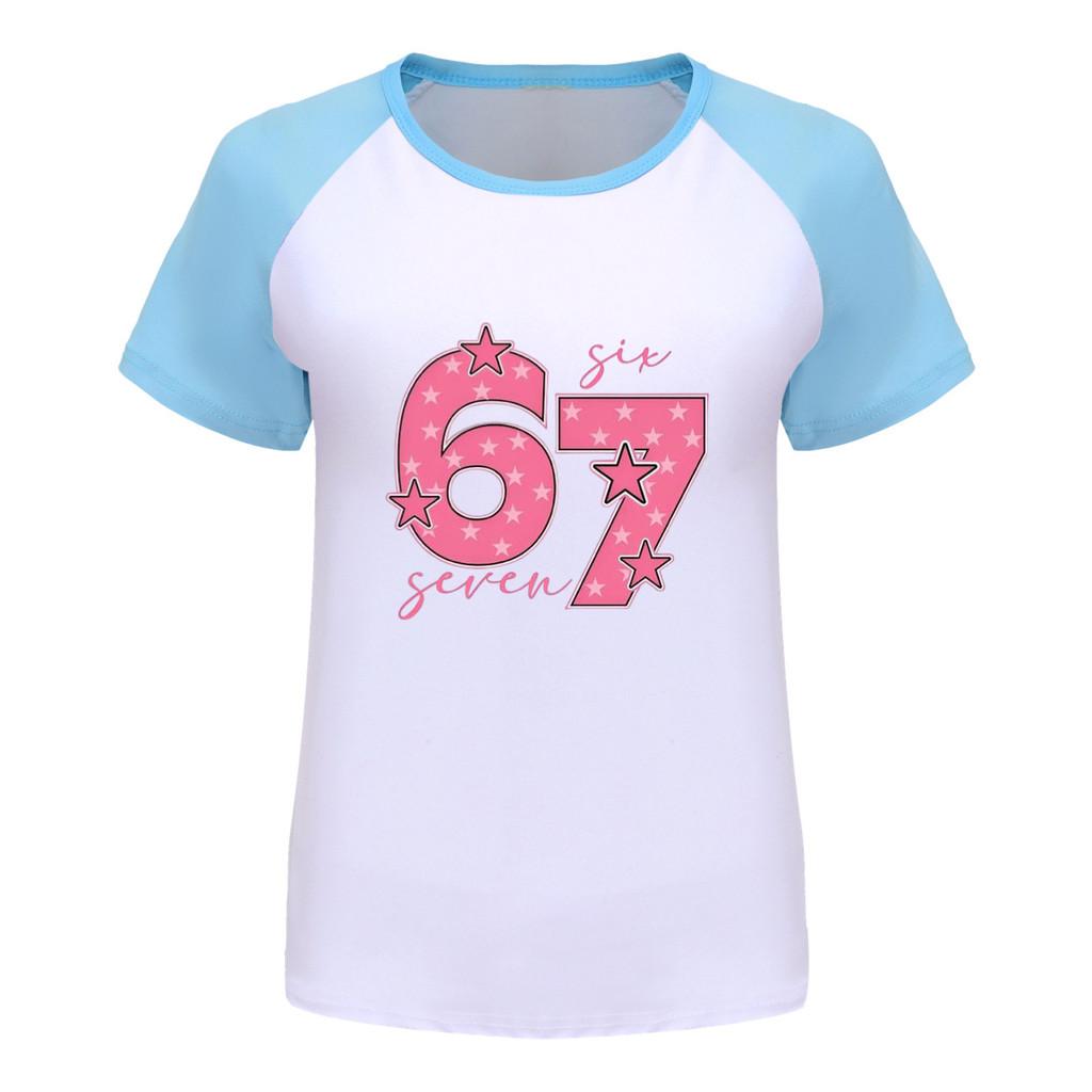 5291 Kids Boys Girls Brainrot 67 Printed Soft Raglan T-Shirt