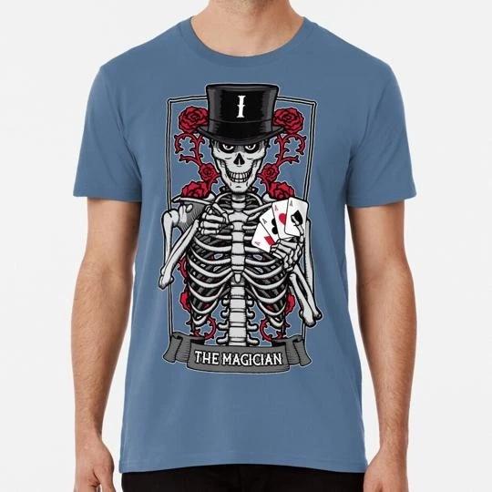 The Magician Tarot Card Gothic Skull Halloween Astrology S-5XL USA Made T-shirt L