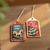 Gangheng Retro Wooden Christmas Tree Ornaments – ID Holder & Nordic Creative Hanging Decor