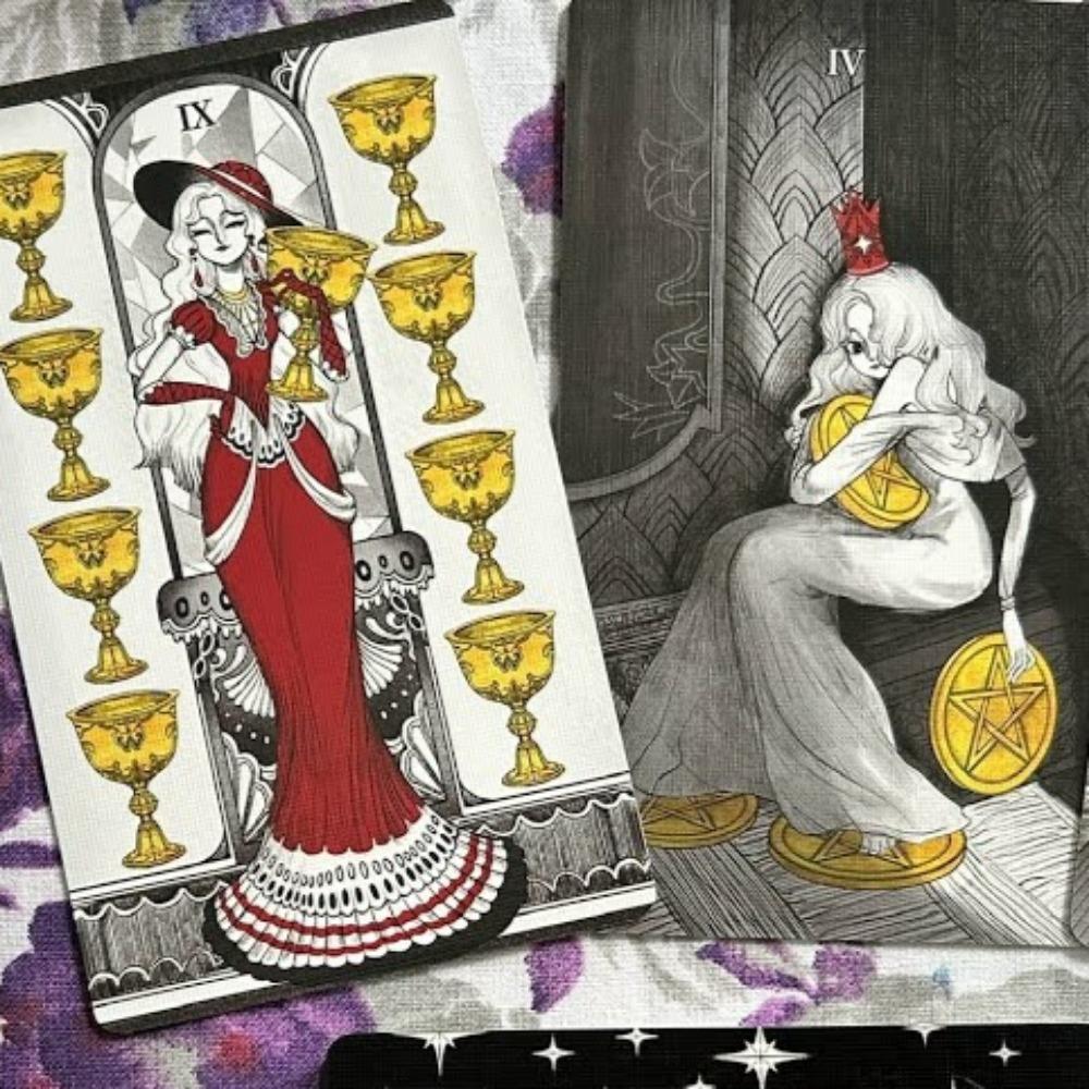 El espejo secreto Tarot Arte femenino Tarot en un rico simbolismo con un  reino monocromático:Negro, blanco, rojo, dorado - con guía 12*7cm Compra  barata en Joom