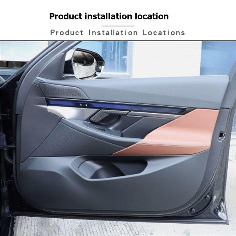 Trim Sticker 4Pcs Real Carbon Fiber Car Inner Door Handle Cover For BMW 5 Series G60 2024-2026 Interior