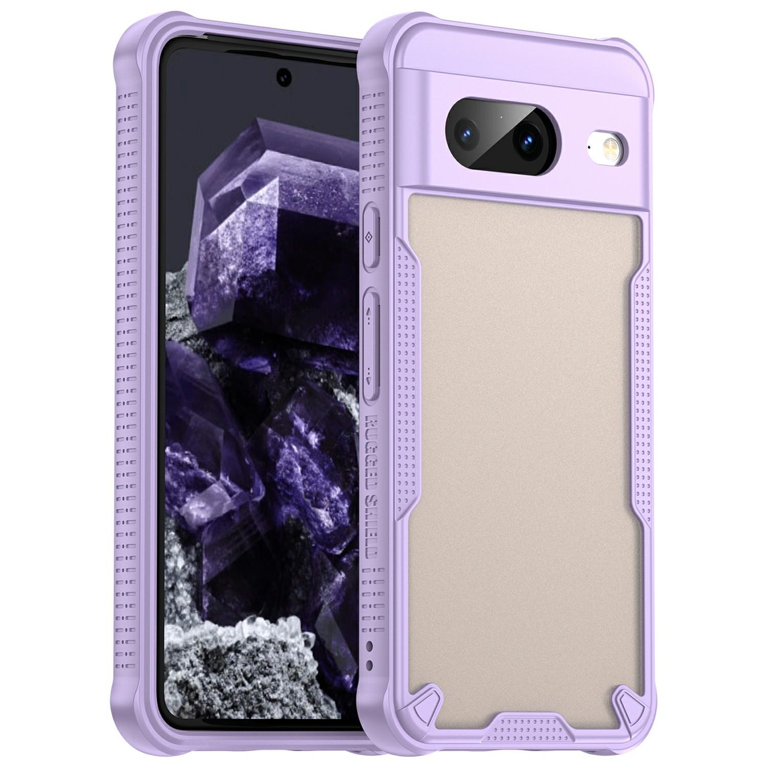 

For Google Pixel 8 Case PC+TPU Frosted Phone Back Cover Purple