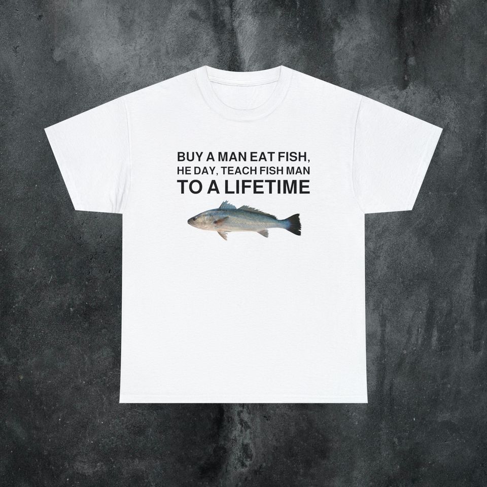 

Buy a Man Eat Fish Tshirt, Funny Meme Shirt Oddly Specific Shirt Weird Shirt Ironic Shirt Sarcastic Shirt Funny Gift, LMAO Gen Z Shirt S