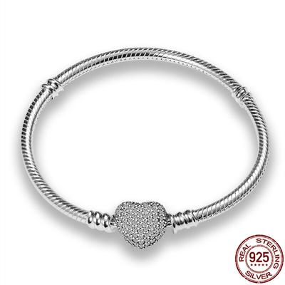 Klasický 925 Sterling Silver originální 3mm náramek na korálkování DIY šperky Módní dárky pro ženy