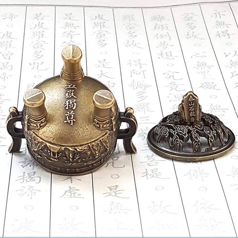 Taishan Stone Guardian Three-Legged Incense Burner Bowl Incense Holder With Handle Yoga Meditation Home Decor Ancientstyle