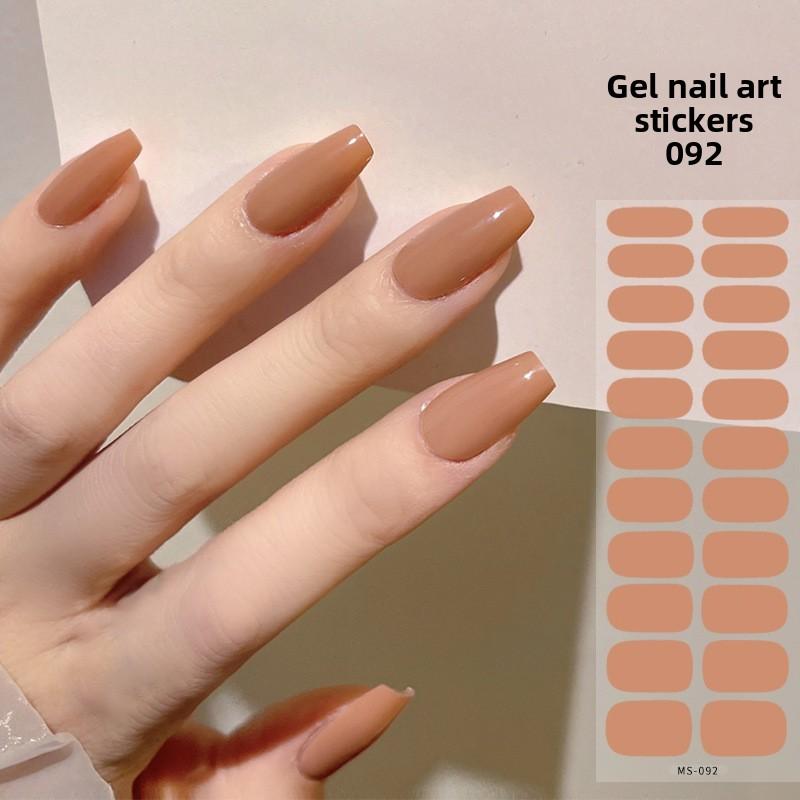 Gel Nail Stickers, 22-finger No-bake Nail Polish Glue, Wearable Nail Pads, Full Application