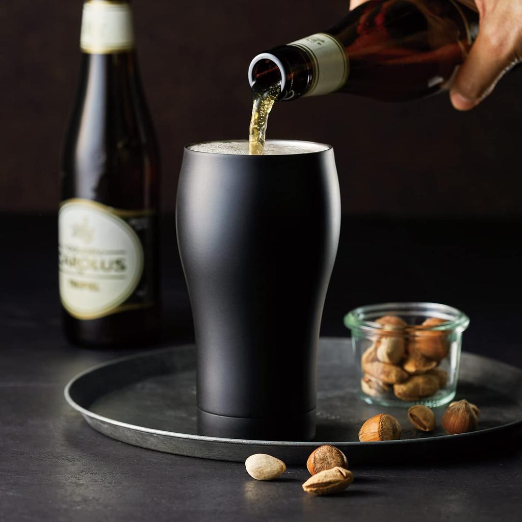 Pair Tumbler Cup Stainless Steel Beer Cup Vacuum Insulated 350ml Black Birthday Gift Set [Dolce Duo] (Boxed) Thermal/Cold AM-1687