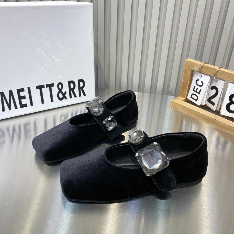 

Многофункциональные женские туфли со стразами и квадратным носком, новые удобные и элегантные женские туфли на плоской подошве, модные, роскошные, осень 38 чёрный