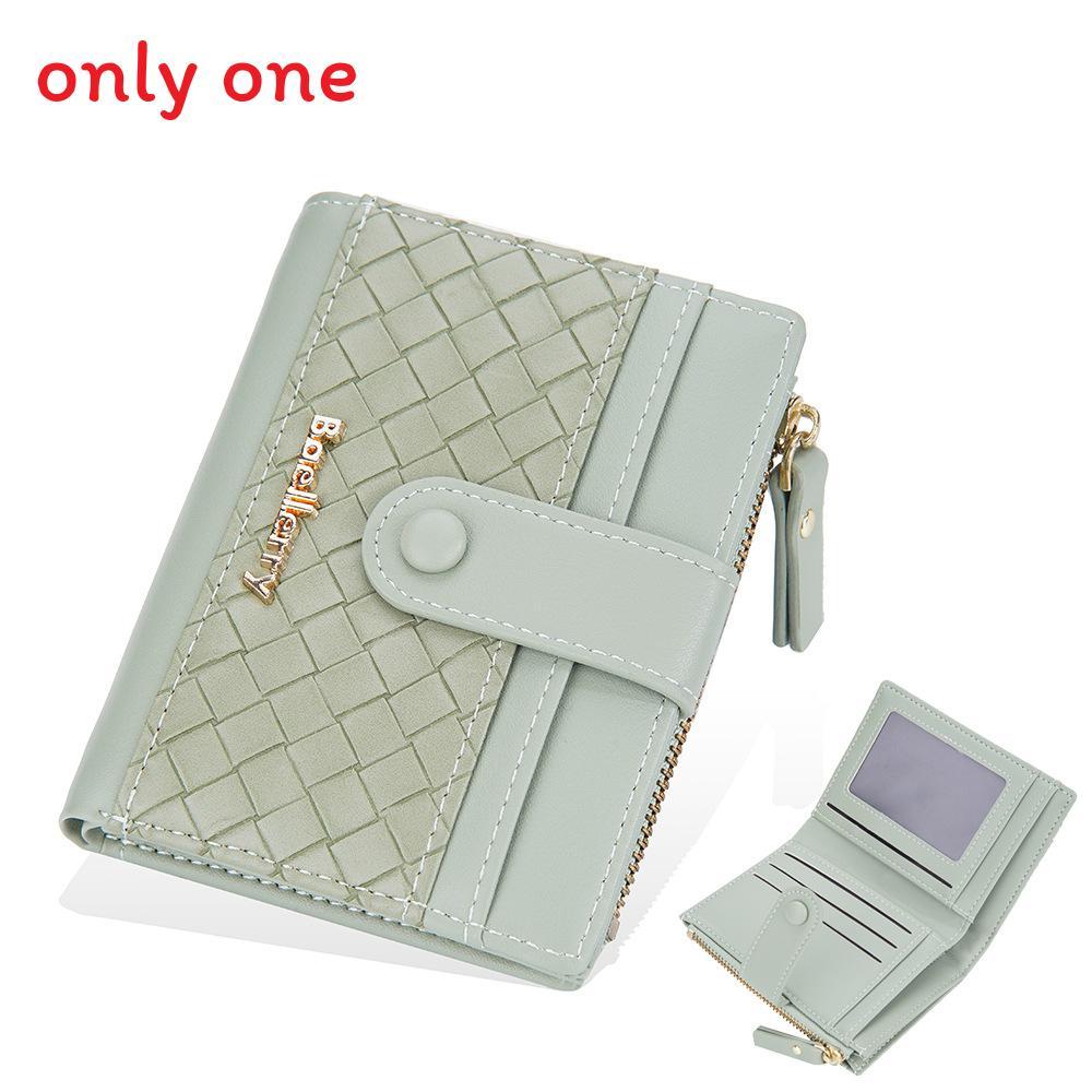 Pu Leather Womens Wallet With Woven Pattern And Zipper Closure For Daily Use