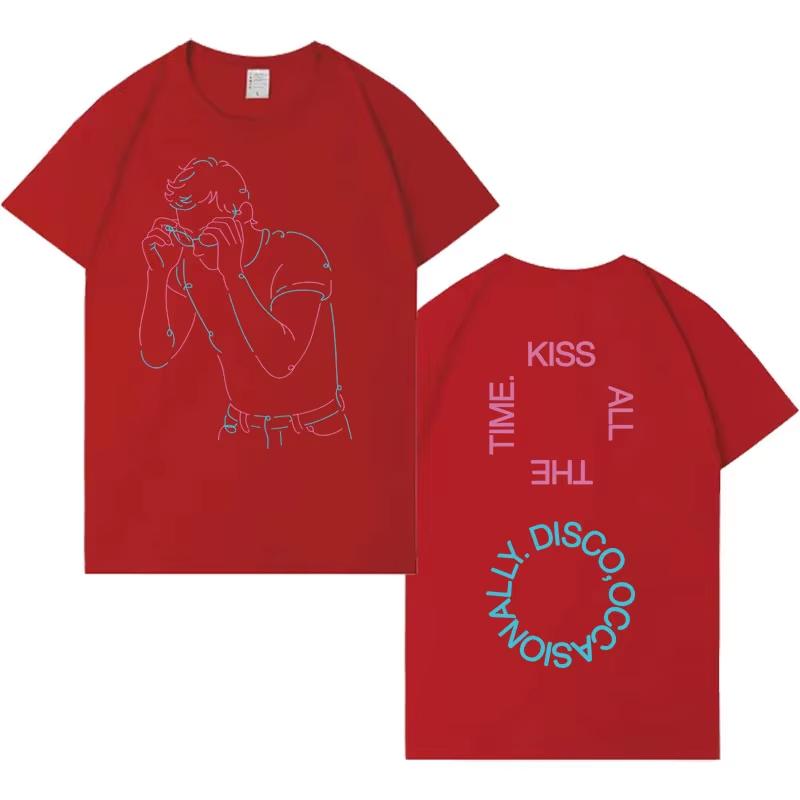 Singer Harry Styles Kiss All The Time Disco Occasionally 2026 Manga Pure Cotton T Shirt Mens Womens Fashion Casual Tshirt