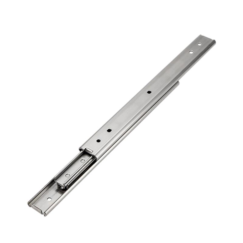 YENUO Three-Section Stainless Steel Slide Rail -27mm Width 304 High Temperature Resistant Three-Stage Pull-Out Linear Guide Rail